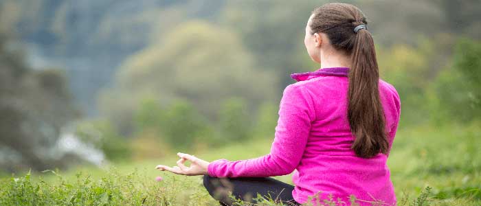 A girl doing yoga