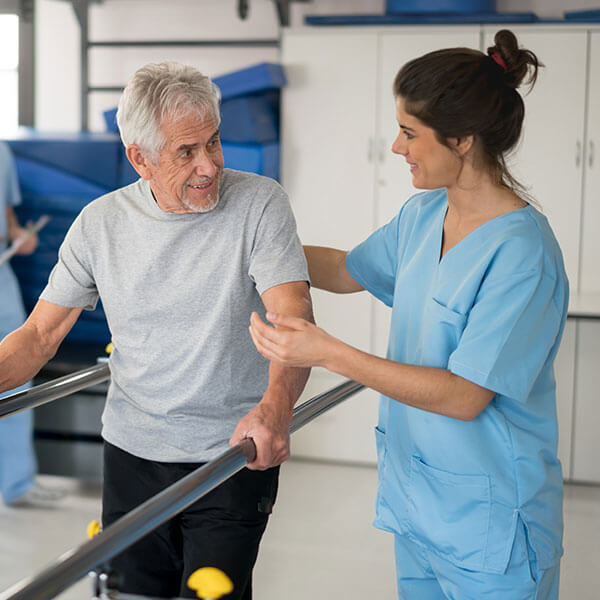 man undergoing physical therapy