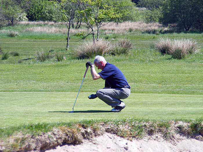 Professional man playing gulf